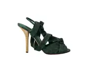 Dolce & Gabbana Green Exotic Leather Heels Sandals Shoes