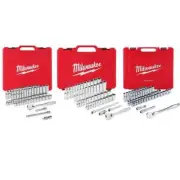 Milwaukee Ratchet Socket Mechanic Tool Set 1/4"+3/8"+1/2" Drive SAE/Metric 153Pc