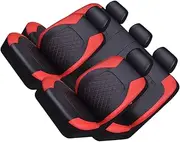 Easy-to-Clean Car Seat Covers Resistant to Dirt and Wear Improve Value and Appearance of Car Universal Full Set Trucks, Red