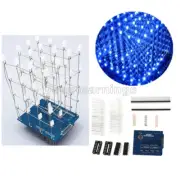 New 4X4X4 3D Light Cube Kit LED Precise DIY Kit Blue for Arduino Shield