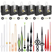 6Pcs Replacement Clock Movement Mechanism with Hands DIY High Torque Long Shaft