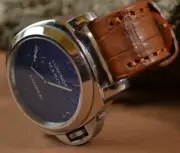 MA WATCH STRAP HAVANA BROWN I GENUINE CROCO SKIN FULL CUT BAND FITS PANERAI ETC