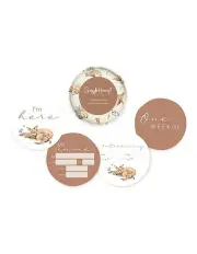[Snuggle Hunny] Kanga And Hazelnut Reversible Milestone Cards in Brown