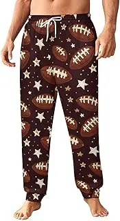 [Generic] Men's Sweatpants, Mahogany Football and Stars Theme-62, Polyester Joggers, Sweatpants Jogging Pants for Workout Running