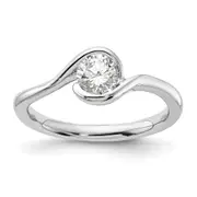 14k White Gold 1/2 Ct. Lab Grown Diamond VS/SI+ G+ Round Solitaire Engagement Ring