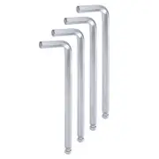 4pcs Ball End Hex Key Wrench 10mm L-Shape Long Arm Metric Wrenches, Silver