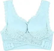 [Generic] Bras for Women Strapless Women's Front Side Buckle Lace Edge Without Steel Ring Movement Seamless Gathering Adjustment Yoga Sleep Large Bra Womens Strapless Bras