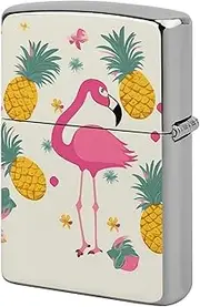 [STVNKML] Flamingo and Pineapple Metal Lighter Case, Durable Lighter Protective Cover with Personalized Graffiti Design Easy to Install, Universal Fit for Standard Lighters, Stylish & Unique Idea