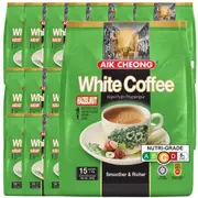 24x Aik Cheong White Instant Coffee Packs (360x 40g Sachets) - Hazelnut Flavour (14.4kg Total) Bulk