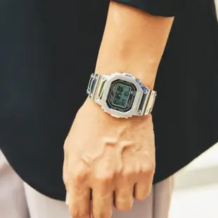 【CASIO 卡西歐】G-SHOCK 全金屬太陽能智慧藍牙電波錶-銀色(GMW-B5000D-1)