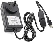 DIGISHUO Pi 5B Power Supply 5.1V 5A 25W USB-C Type-C ON/Off Switch | USB-C Pi 5 Charger for Raspberry Pi 5 Model B 4GB 8GB Version (Pi 5B Power Supply)