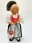 Vtg Baitz Liechtenstein Austria Swiss Girl Doll Posable Arms All Original 9"
