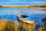 Anime Lake Boat Grass Blue Sky Gaming Mat Desk 4453