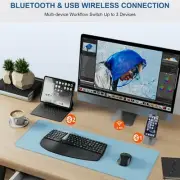 EDJO Ergonomic MK835 Wireless Keyboard and Mouse BT/2.4G Windows/Mac/Android NEW