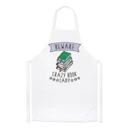 Beware Crazy Book Lady Chefs Apron Bookworm Reading Mum Mothers Day Cooking