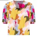 ELOQUII Elements NEW♈Woman's Printed V Neck Rayon Top size 18~mauve/peach/blu