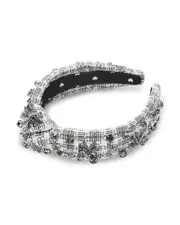 Lele Sadoughi Crystal Snowflake Slim Knotted Headband