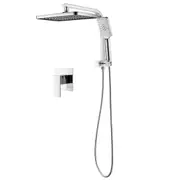 WELS 12" Rectangle/Square Shower Head Set Handheld Heads Gooseneck Wall Arm With Mixer Tap