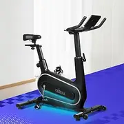 Centra Exercise Bike,Electromagnetic Spinning Bike with Lights,Stationary Cycling Bike Indoor, Cycling Bike with Variable Color Light Strip,48 Level Adjustable Resistance,LED Display,Black