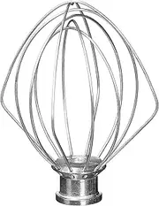 6-Wire Whip Attachment Fits KitchenAid Tilt-Head Stand Mixer Replace K45WW, Stainless Steel, Egg Heavy Cream Beater, Cakes Mayonnaise Whisk