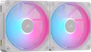 Corsair LX140 White, Dual -iCUE LINK LX140 RGB 140mm PWM Fans Starter Kit - White