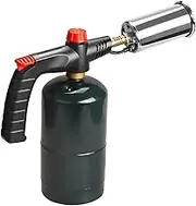 DOMINOX Powerful Propane Torch Grill & Cooking, Adjustable Campfire Starter, Torch Burner by Propane, MAPP and MAP PRO, for Searing Steak, BBQ, Soldering, Gas Tank Not Included, Silvery