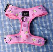 NEW Sassy Woof Adjustable Soft Harness Seashell print BENEFITS DOG RESCUE