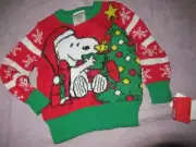 nwt Peanuts snoopy ugly Christmas sweater baby boy or girl 12 m free ship USA