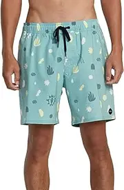 [RVCA] Men's Standard 4-Way Stretch Elastic Waist 17 Inch Boardshort, Elastic Trunk