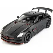 Catzon 1:32 Model Car Diecast Zinc Alloy with Sound Light Pull Back Toy-Black
