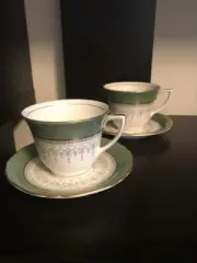Regency Bone China. Set of 2 Coffee / Espresso Cups and Saucers.