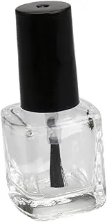 Homoyoyo 10pcs Clear Empty Nail Polish Bottles with Brush Square Shaped Refillable Containers Durable for DIY Nail Polish
