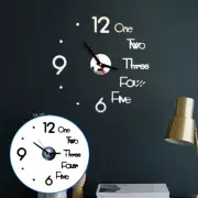 Modern Large Wall Clock 3D Mirror Sticker Unique Big Number Watch DIY Decor