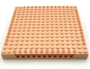 Lego New Technic Light Nougat 16 x 16 x 1 1/3 with Holes 5 x 5 Inch Piece