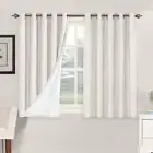 100% Blackout Curtains for Bedroom/Living Textured Linen Look Thermal Insulated