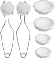 Novellaire-8 Pcs Crucibles for Melting Metal Kit, 4 Ceramic Quartz Crucibles