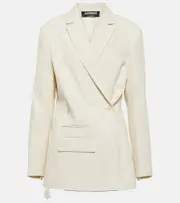 [Jacquemus] Jacquemus La Veste Tibau linen-blend blazer UK 6 white