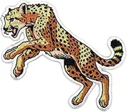 3.5" Cheetah Iron On Patch - Embroidered Leopard Jaguar Animals Applique Appliques Iron On Sew On Patches for Holes, Clothing, Jeans, Hat, Backpacks, Clothes