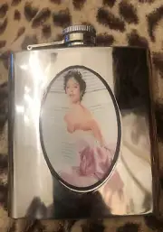 Retro Pink glamour Dorothy Dandridge Silver Flask - 6 fl. oz. Stainless Steel