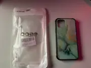 iPhone 11 Pro Case, Light Blue White Marble Design with Bumpers