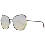 Emilio Pucci Women Silver Sunglasses Metal Gradient Butterfly Full Rim Eyewear
