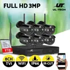UL-tech 3MP Wireless CCTV Security System Camera Home Set Outdoor 1TB IP 8CH