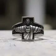 Unique Sacred Heart of Jesus Ring - Handmade 925 Sterling Silver Cross Religious