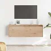 Wall Cabinet 100x30x35 cm Solid Wood Pine,Solid Pinewood Wall Cabinet with Rustic Style for Living Room and Bedroom Wall Shelves, Home Decor