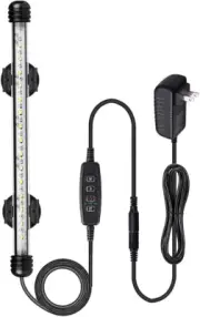 Submersible LED Aquarium Light, 11.5", Timer Auto On/Off, Dimmable White-Blue