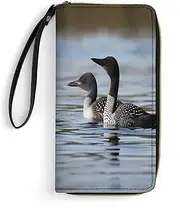 [BFGWK] Large Wallet Novelty Loon Birds Printing Long Wallet With Zipper Leather Wallet Suitable For Both Men And Women, style, 19.7x10.5cm