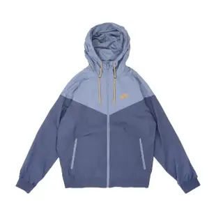 【NIKE 耐吉】外套 NSW Windrunner 男款 藍 黃 網眼 防風 拉鍊口袋 連帽外套(727325-492)