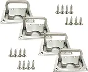 4 Piece Marine Ring Hatch Puller Flush Lifter, 316 Stainless Steel Flush Ring Puller, Screws Included