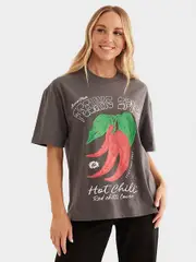 Womens Drop Shoulder Boxy Graphic Tee
