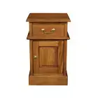 Tasmania 1 Solid Door Drawer Bedside (Light Pecan) wood Bedside Tables